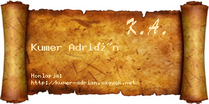 Kumer Adrián névjegykártya